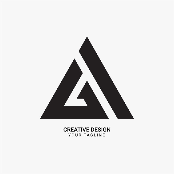 Vector diseño de logotipo único de marca moderna con monograma plano de forma triangular inicial de ag o ga creativo