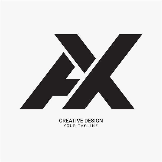 Diseño de logotipo único de marca moderna con monograma plano inicial creativo AX o XA