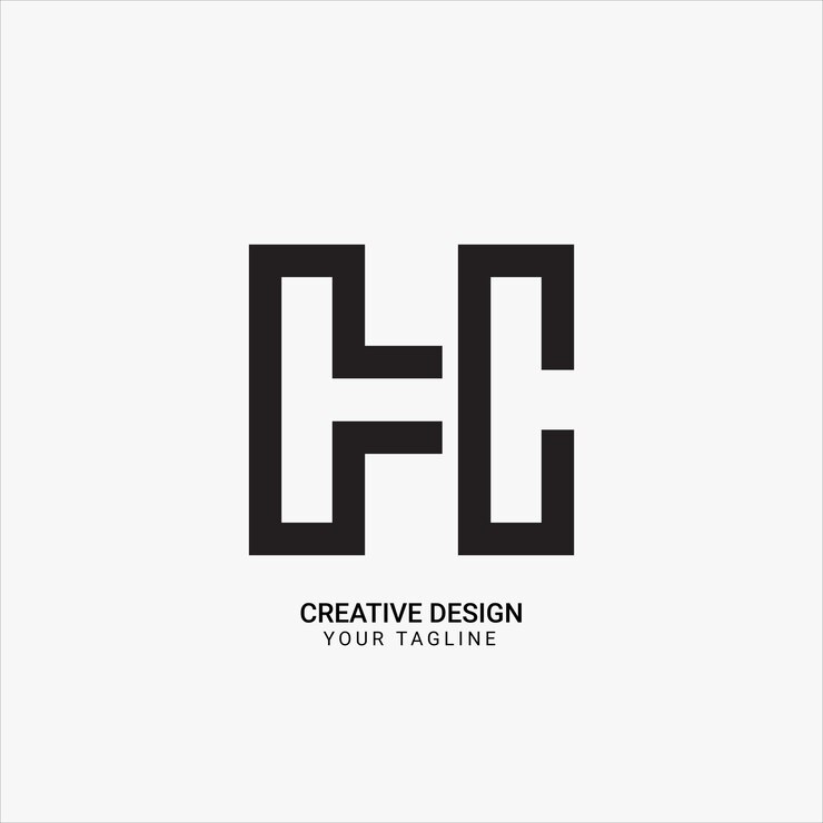 Vector diseño de logotipo único y moderno con monograma artístico de línea inicial hc o ch creativo
