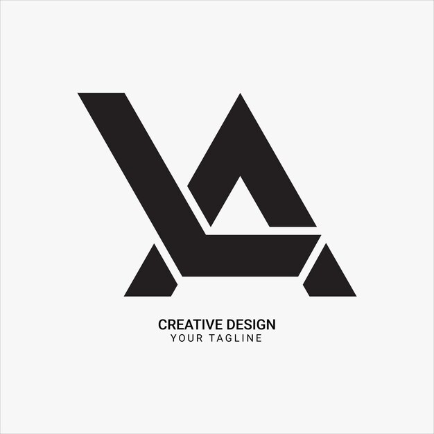 Diseño de logotipo único moderno y plano con monograma inicial creativo LA o AL