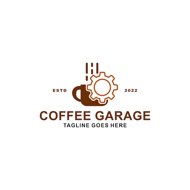 Diseño de logotipo único de taller y café.