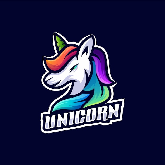 Vector diseño de logotipo de unicornio