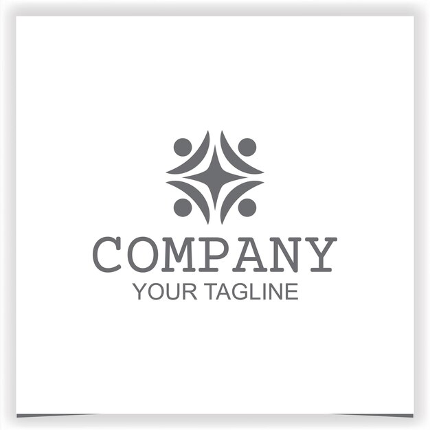 Diseño de logotipo de unión de la comunidad de personas abstractas vectoriales