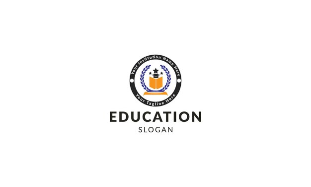Diseño de logotipo de la universidad Idea creativa Graduado Sombrero de toga para la escuela Educación de la universidad Colegio académico