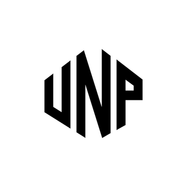 Diseño del logotipo de la UNP con letras con forma de polígono UNP polígono y forma de cubo diseño del logotipo UNP hexágono modelo de logotipo vectorial colores blanco y negro UNP monograma negocio y logotipo de bienes raíces