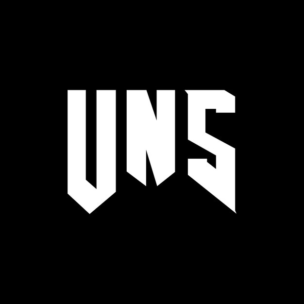 Diseño de logotipo de la UNS para una empresa de tecnología Diseño del logotipo de UNS combinación de colores blanco y negro Diseño del icono de UNS