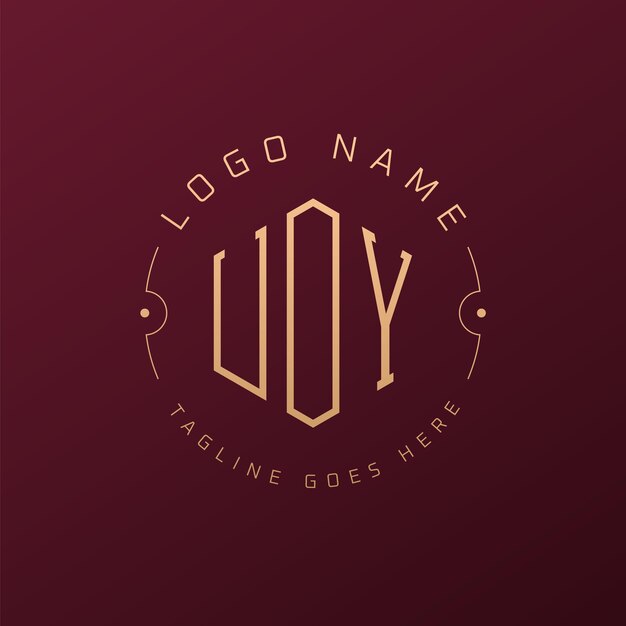 Diseño de logotipo UOY de lujo Letra elegante UOY Monograma Logotipo minimalista Poligono plantilla de diseño de logotipo de UOY