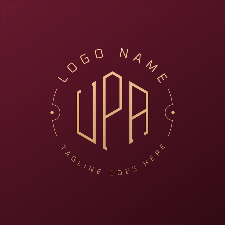 Vector diseño de logotipo de upa de lujo letra elegante upa monograma logotipo minimalista poligono templata de diseño de logotipo upa