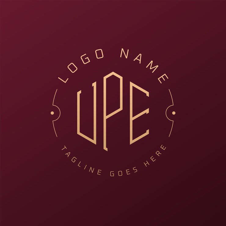 Vector diseño de logotipo de upe de lujo letra elegante upe monograma logotipo minimalista poligono plantilla de diseño de logotipo upe