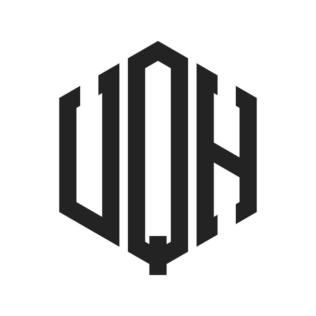 Diseño del logotipo de UPH Letra inicial Monograma de UPH Logotipo con forma de hexágono