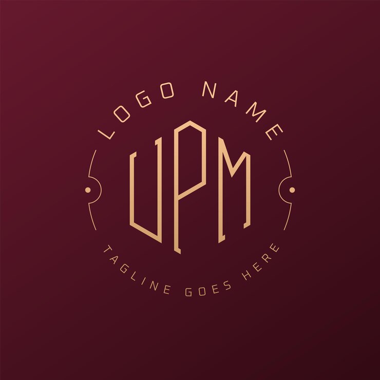 Vector diseño de logotipo de upm de lujo letra elegante upm monograma logotipo minimalista poligono templata de diseño de logotipo upm