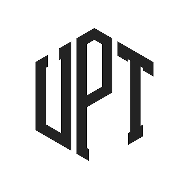Diseño del logotipo UPT Letra inicial UPT Monograma Logotipo con forma de hexágono