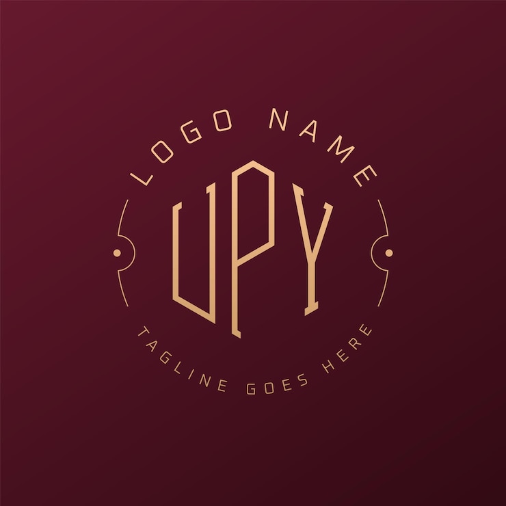 Vector diseño de logotipo de upy de lujo letra elegante upy monograma logotipo minimalista poligono plantilla de diseño de logotipo upy
