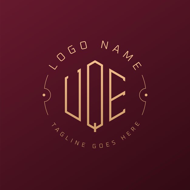 Diseño de logotipo UQE de lujo Letra elegante UQE Monograma Logotipo minimalista Poligono UQE Template de diseño de logotipo