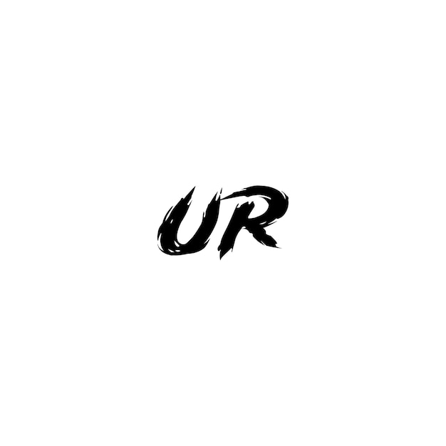 El diseño del logotipo de UR monograma letra texto nombre símbolo monocromático logotipo alfabeto carácter logotipo simple