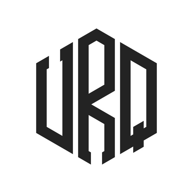 Diseño del logotipo URQ Letra inicial URQ Monograma Logotipo con forma de hexágono