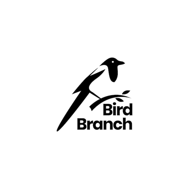 Diseño de logotipo de urraca de pájaro aislado