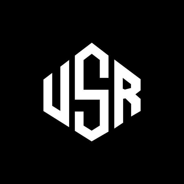 Diseño del logotipo de USR con letras en forma de polígono USR diseño del logotipo en forma de póligono y cubo USR hexágono modelo de logotipo vectorial colores blanco y negro USR monograma logotipo de negocios y bienes raíces