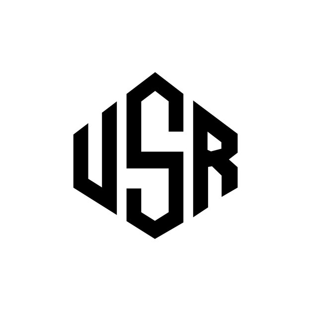 Diseño del logotipo de USR con letras en forma de polígono USR diseño del logotipo en forma de póligono y cubo USR hexágono modelo de logotipo vectorial colores blanco y negro USR monograma logotipo de negocios y bienes raíces