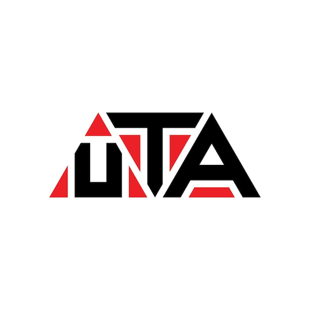 El diseño del logotipo de UTA triángulo con forma de triángulo UTA diseño de logotipo triángulo monograma UTA modelo de logotipo vectorial triángulo de UTA con color rojo UTA logotipo triangular Simple elegante y lujoso Logotipo UTA