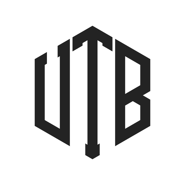 Diseño del logotipo UTB Letra inicial UTB Monograma Logotipo con forma de hexágono