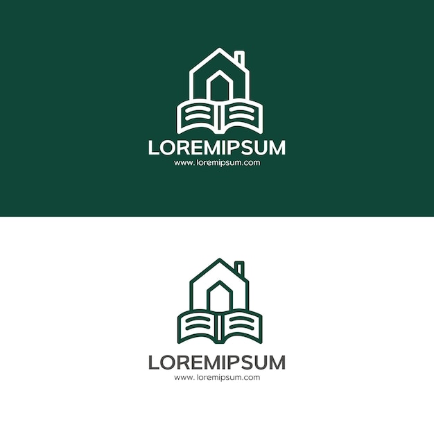 Diseño de logotipo utilizando libros y casa