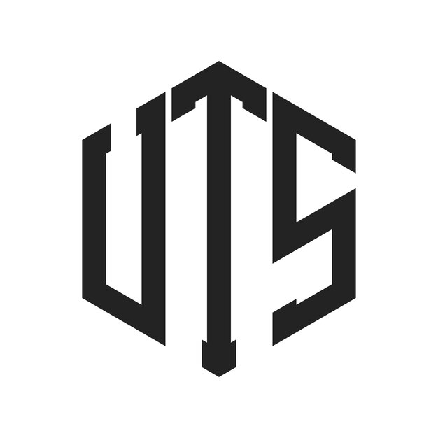Diseño del logotipo de UTS Letra inicial UTS Monograma Logotipo con forma de hexágono