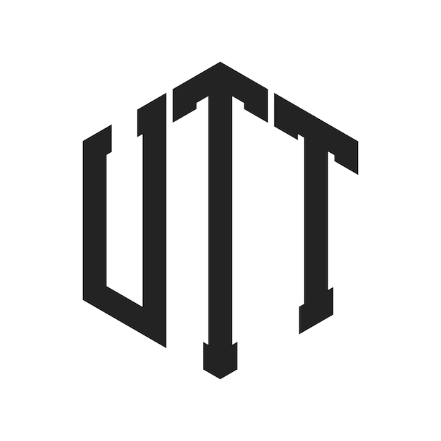 Diseño del logotipo de UTT Letra inicial UTT Monograma Logotipo con forma de hexágono