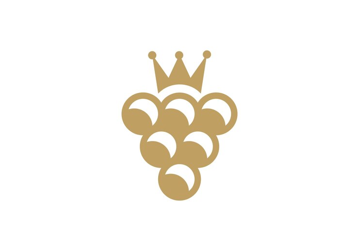 Vector diseño de logotipo de uva rey moderno y simple