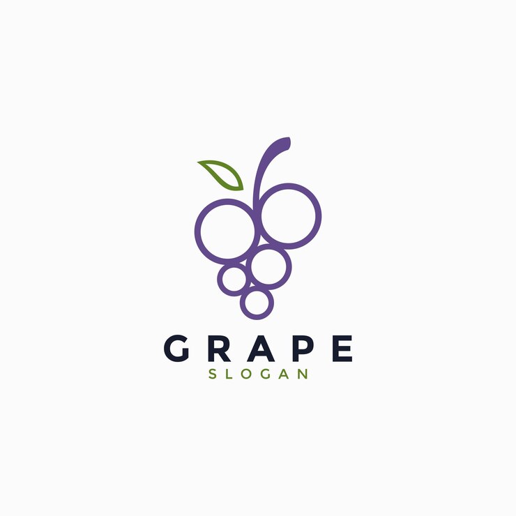 Vector diseño de logotipo de uva