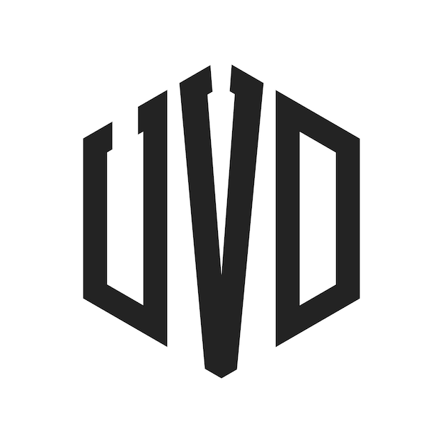 Diseño del logotipo UVD Letra inicial UVD Monograma Logotipo con forma de hexágono