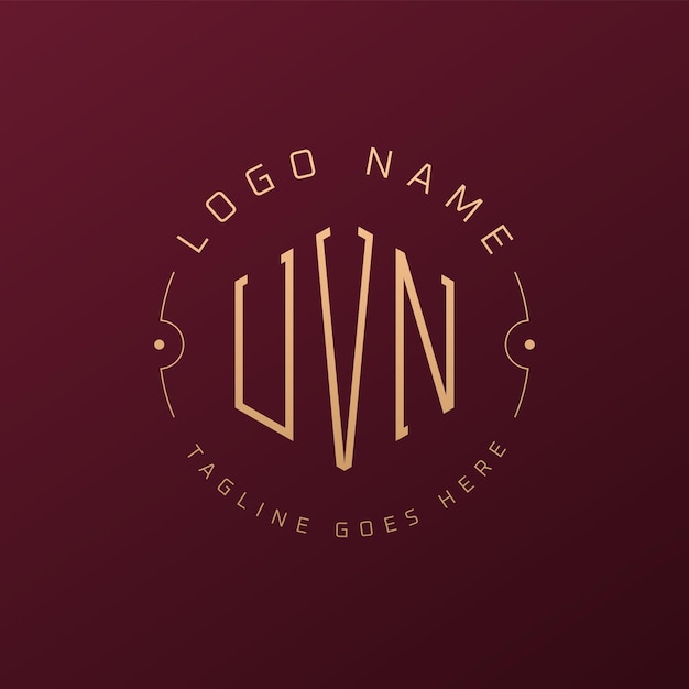 Diseño de logotipo de UVN de lujo Letra elegante Monograma de UVN Logotipo minimalista Poligono Modelo de diseño de logotipo UVN