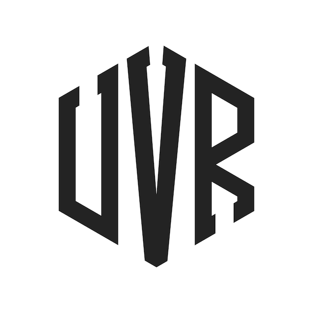 Diseño del logotipo UVR Letra inicial Monograma UVR Logotipo con forma de hexágono