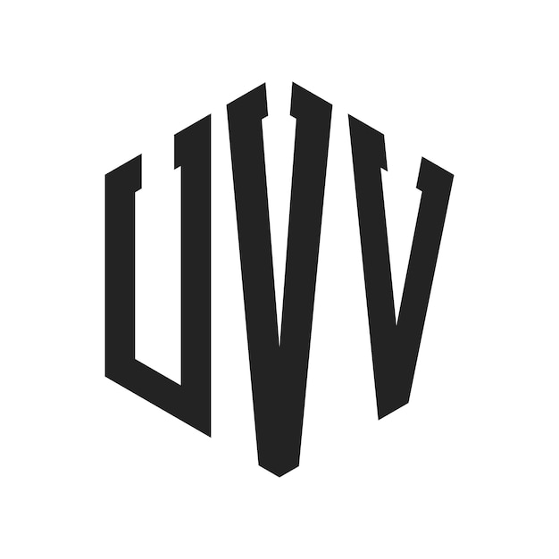 Diseño del logotipo UVV Letra inicial Monograma UVV Logotipo con forma de hexágono