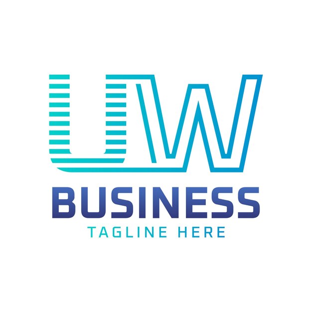 Diseño del logotipo de UW Letras modernas elegantes Logotipo de UW para negocios