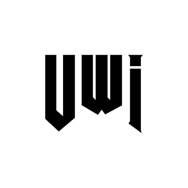 El diseño del logotipo de UWI para una empresa de tecnología: combinación de colores en blanco y negro, diseño del icono UWI, diseño del vector UWI y diseño del tipografía UWI.