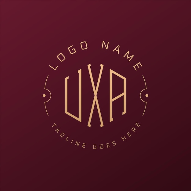 Diseño de logotipo de UXA de lujo Letra elegante UXA Monograma Logotipo minimalista Poligono UXA Templata de diseño de logotipo