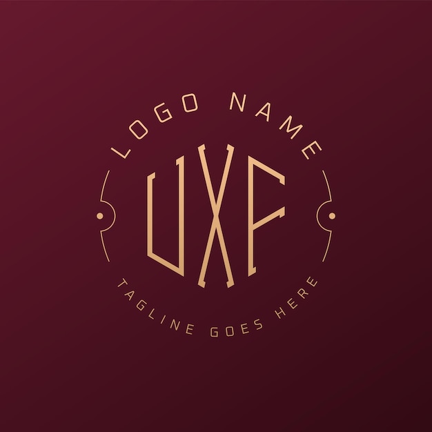 Diseño de logotipo UXF de lujo Letra elegante UXF Monograma Logotipo minimalista Poligono UXF Template de diseño de logotipo