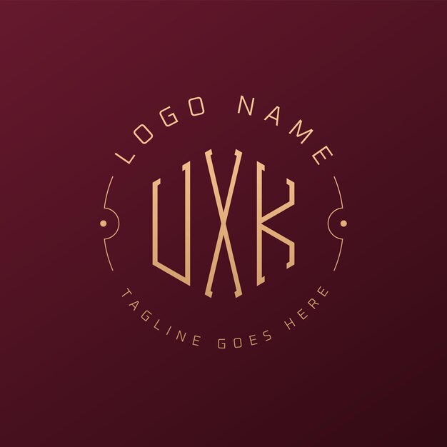 Diseño de logotipo de UXK de lujo Letra elegante UXK Monograma Logotipo minimalista Poligono Estampa de diseño de logotipo UXK