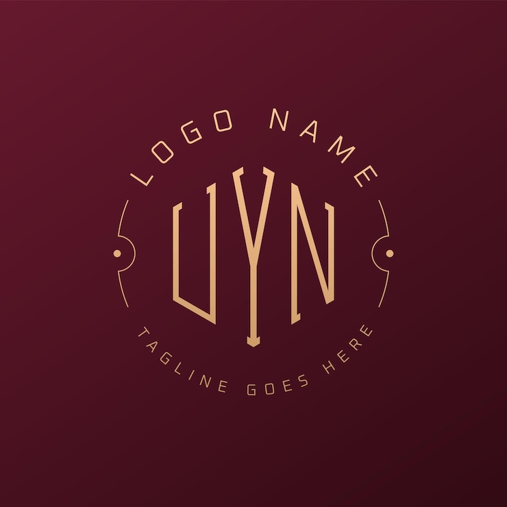 Vector diseño de logotipo uyn de lujo letra elegante uyn monograma logotipo minimalista poligono plantilla de diseño de logotipo de uyn