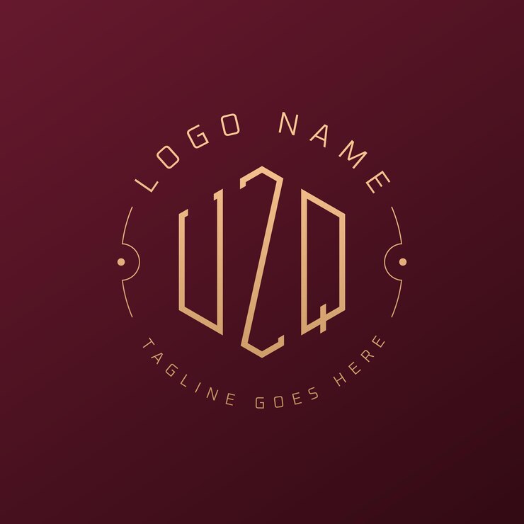 Vector diseño de logotipo uzq de lujo letra elegante uzq monograma logotipo minimalista poligono estampa de diseño de logotipo de uzq