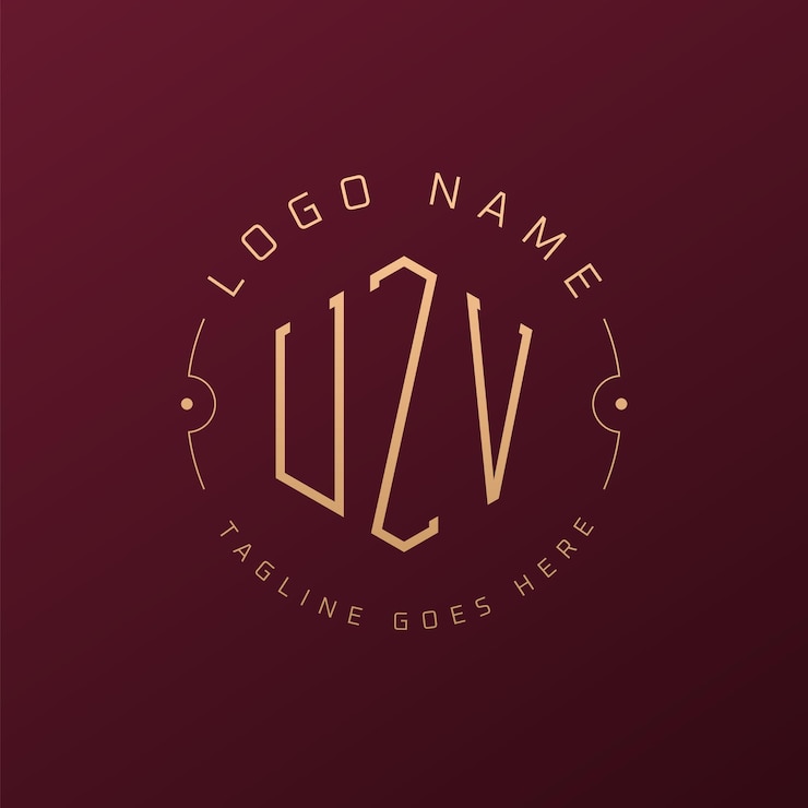 Vector diseño de logotipo uzv de lujo letra elegante uzv monograma logotipo minimalista poligono uzv template de diseño de logotipo