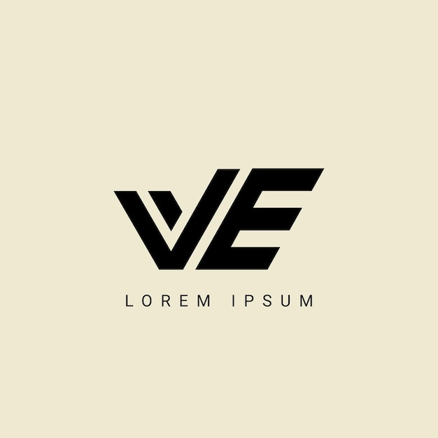 Diseño del logotipo V E Letra VE blanca Letra VE V E Diseño del Logotipo Letra inicial Letra VE círculo vinculado