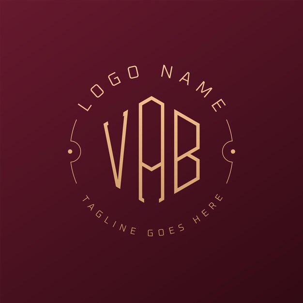 Diseño de logotipo VAB de lujo Letra elegante VAB Monograma Logotipo minimalista Poligono VAB Template de diseño de logotipo