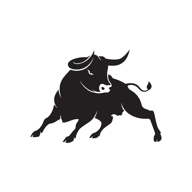 Diseño de logotipo de vaca de búfalo toro simple
