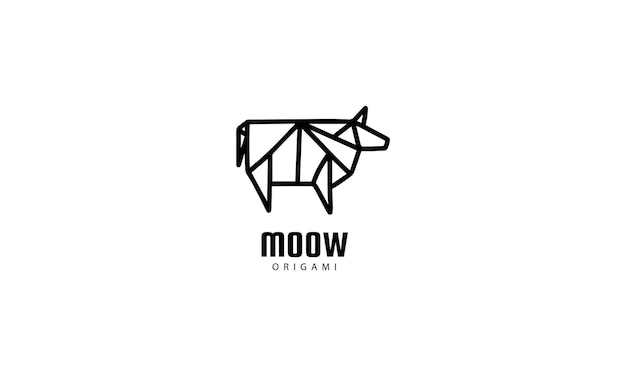 Diseño de logotipo de vaca de diseño plano