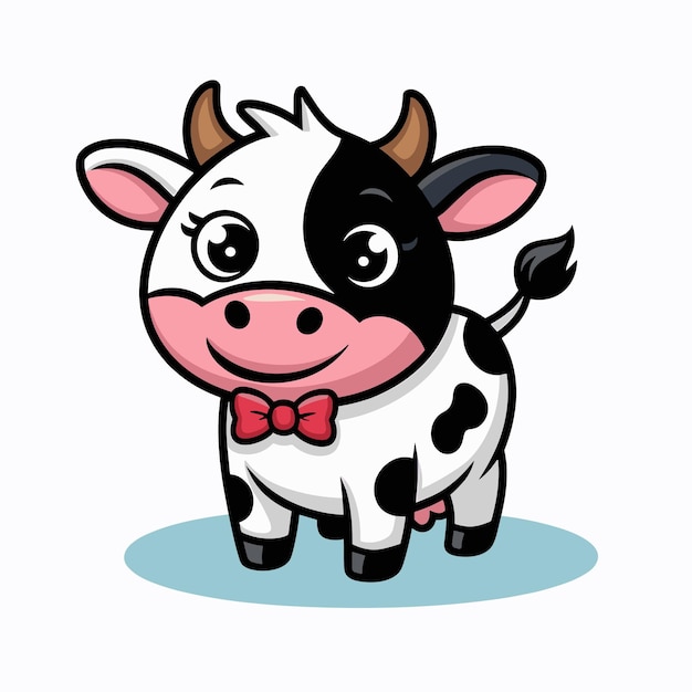 diseño del logotipo de la vaca linda