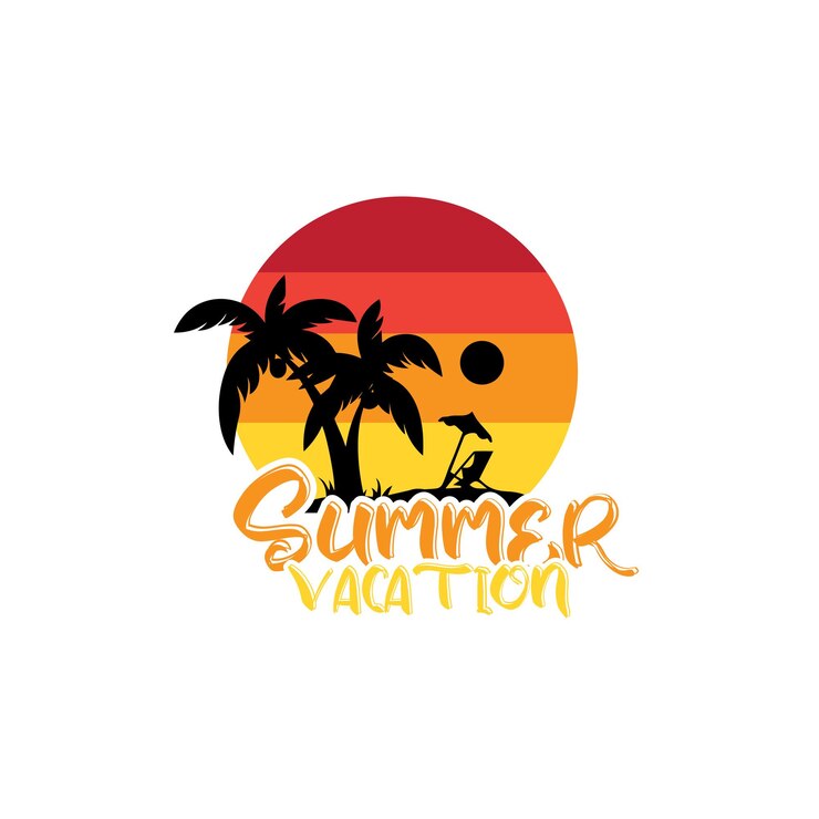 Diseño de logotipo de vacaciones de verano tropical
