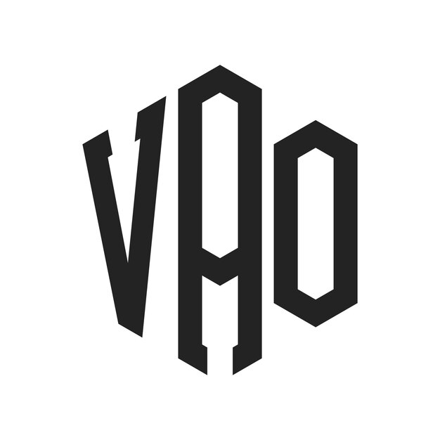 Diseño del logotipo VAO Letra inicial VAO Monograma Logotipo con forma de hexágono