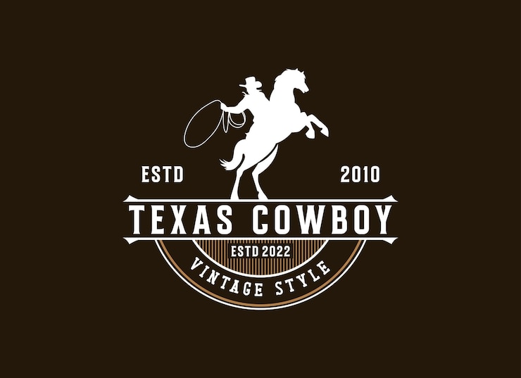 Vector diseño de logotipo de vaquero de estilo vintage logotipo de vaquero de rodeo texas